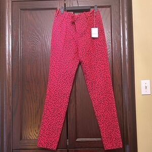 Red Leopard Print Pants